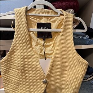 Zara Mustard Textured Vest